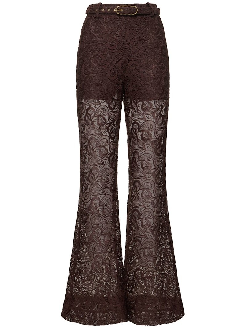 Illustration lace flared pants - 1