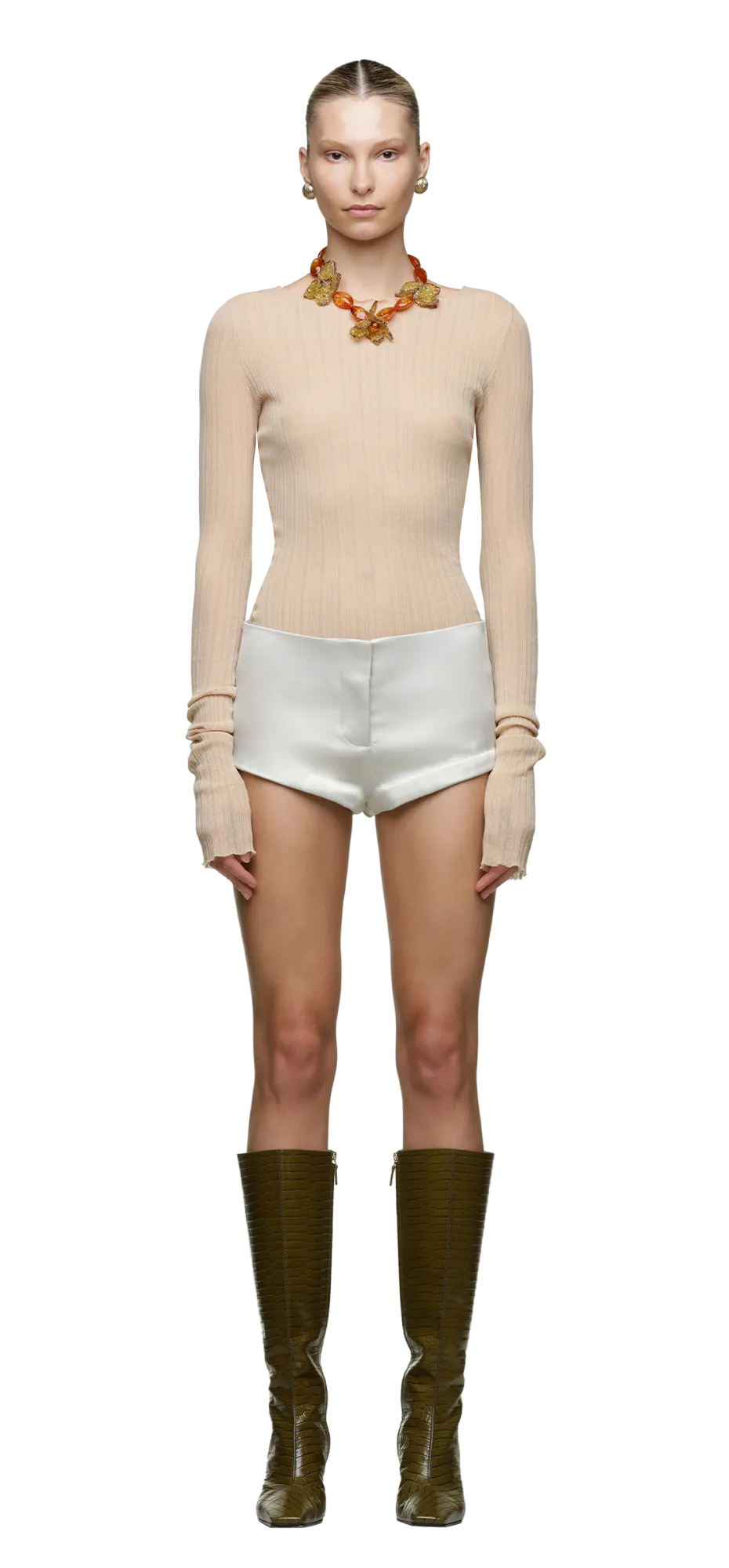 PUPPY SHORT IVORY SATEEN - 3