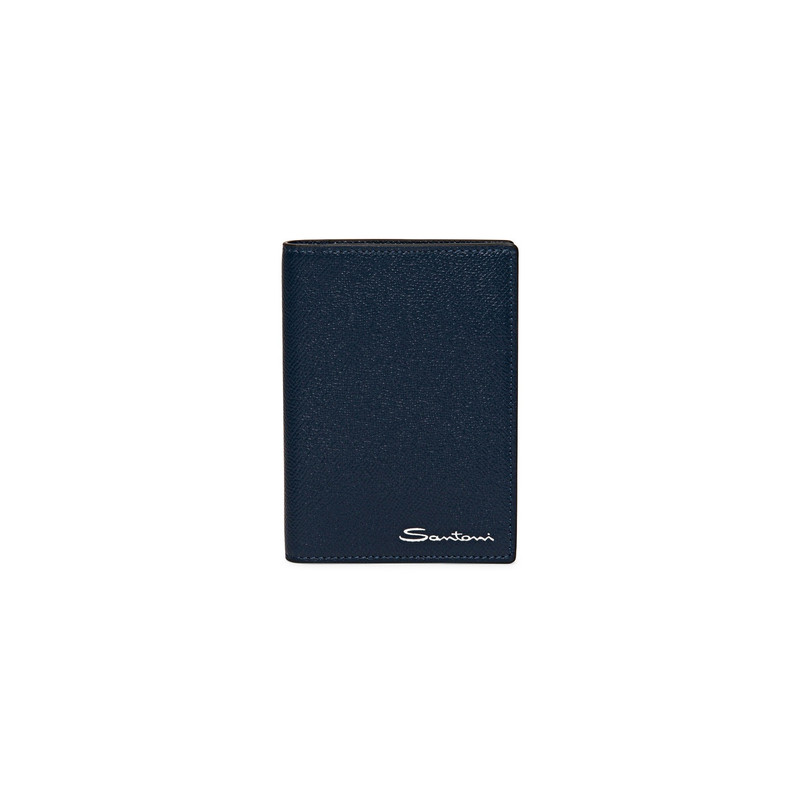 Blue saffiano leather passport case 1