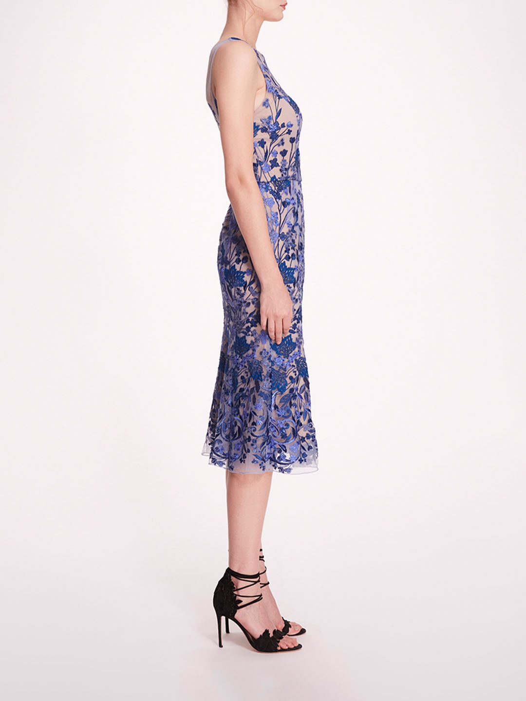 EMBROIDERED TULLE MIDI DRESS - 3