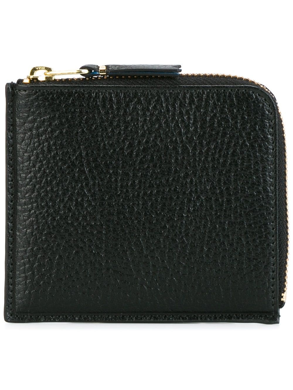 Black Grained Leather Wallet - 1