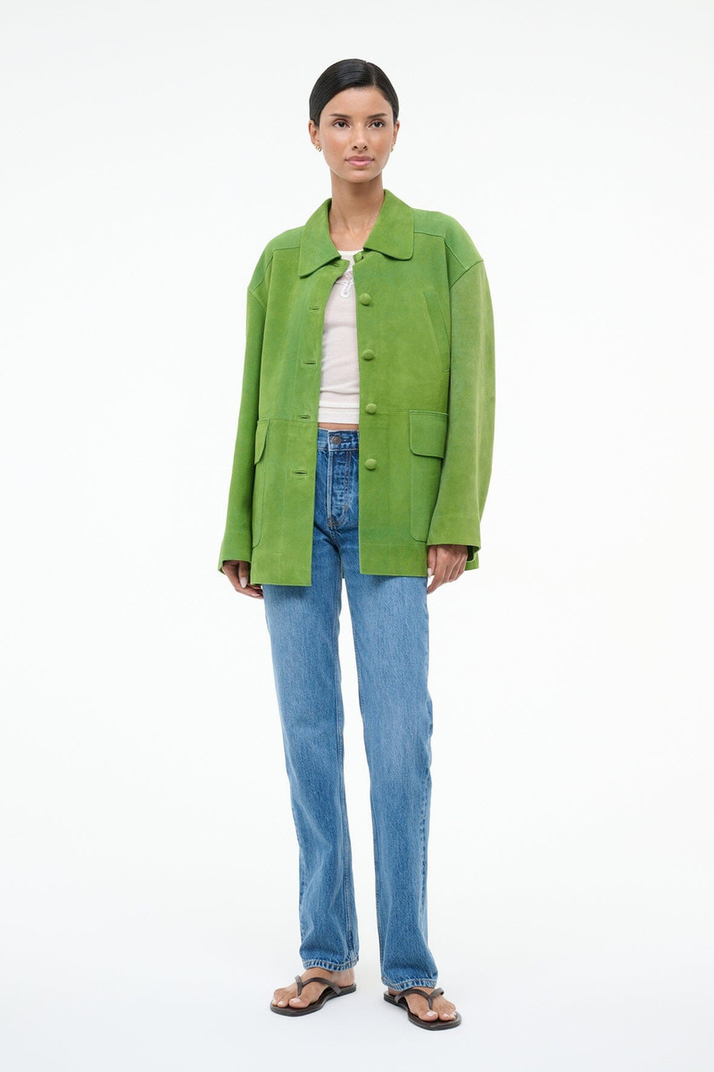 STAUD ROXANNE SUEDE JACKET LEAF SUEDE 6