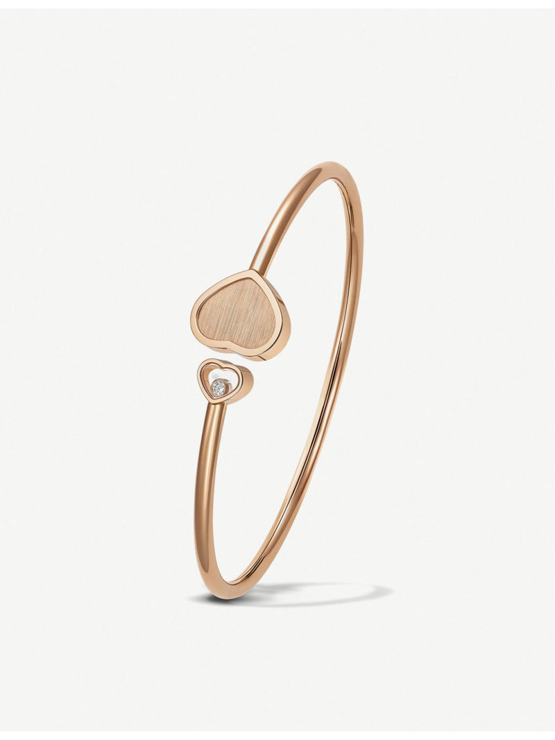 Chopard x 007 Happy Hearts Golden Hearts 18ct rose-gold and 0.19ct white-diamond bangle 1