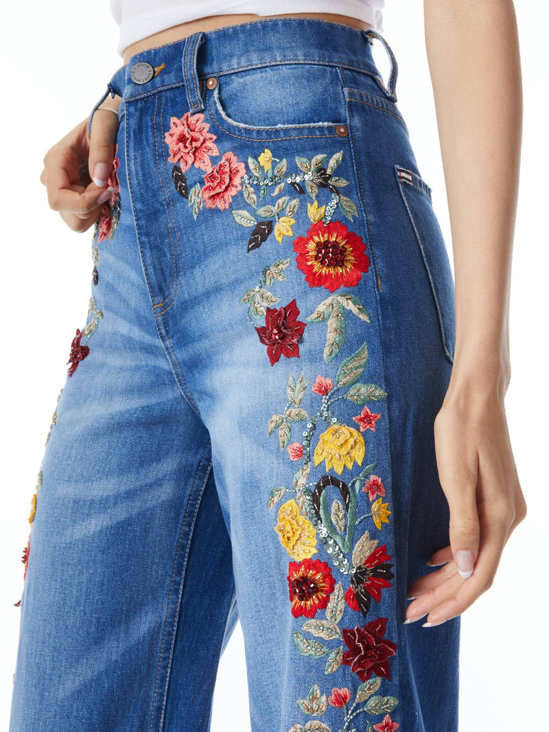 GORGEOUS EMBROIDERED WIDE LEG JEANS 5