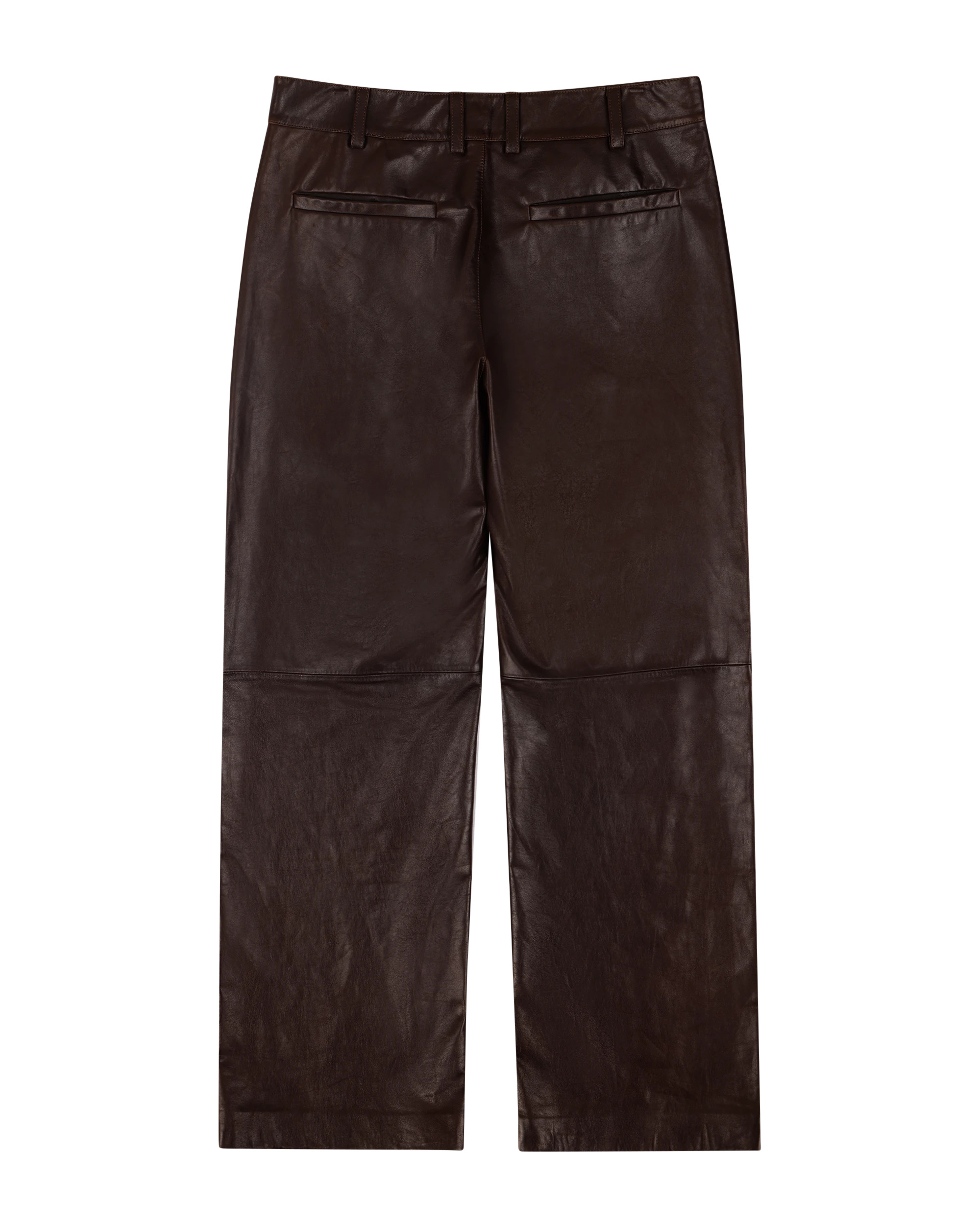 LEATHER STRAIGHT LEG DARK BROWN - 2