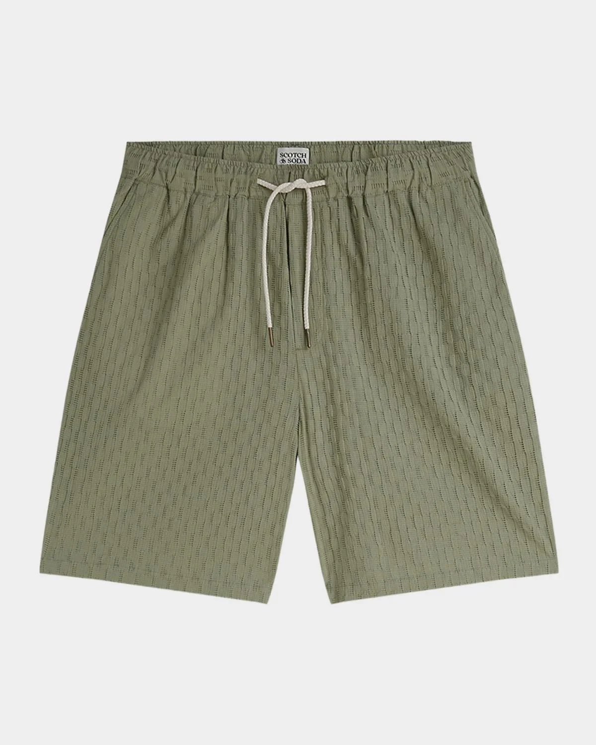 Men's Jacquard Seersucker Drawstring Shorts - 1