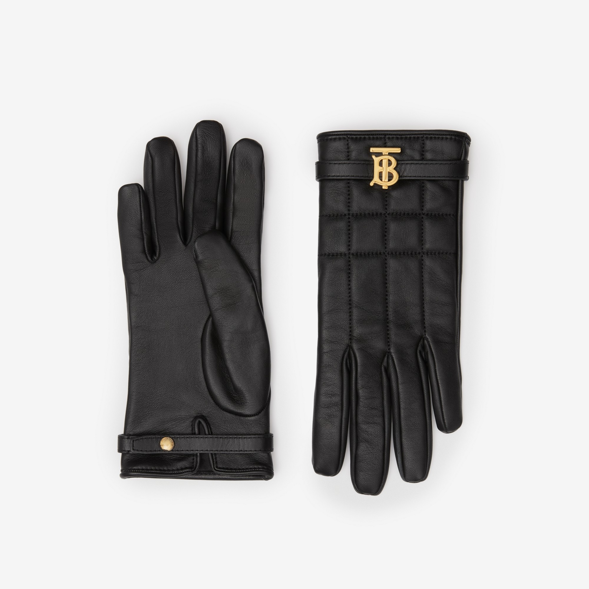 Silk-lined Monogram Motif Quilted Leather Gloves - 1