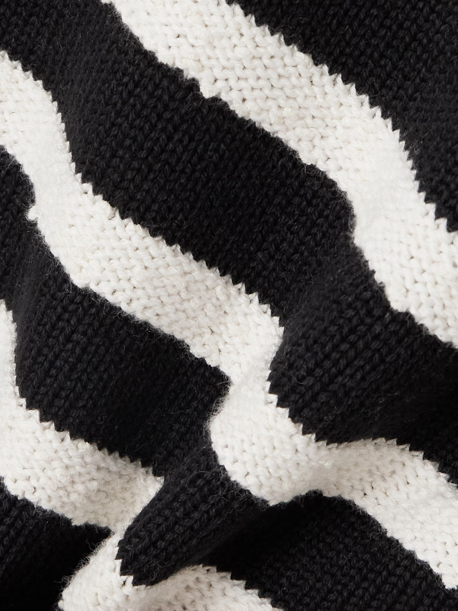 Nia cropped striped cotton-blend sweater Black - 4