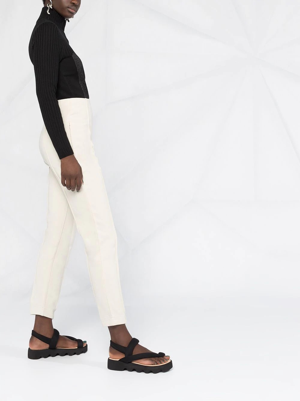 high-waisted logo trousers - 4