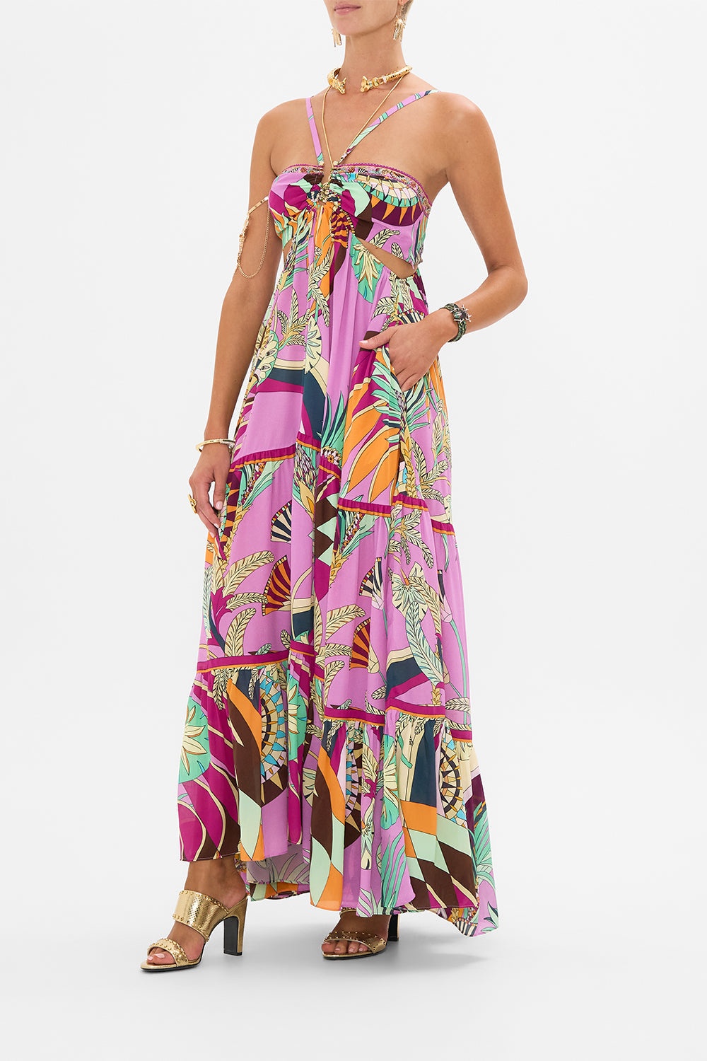 GATHERED CUT OUT DRESS - 4