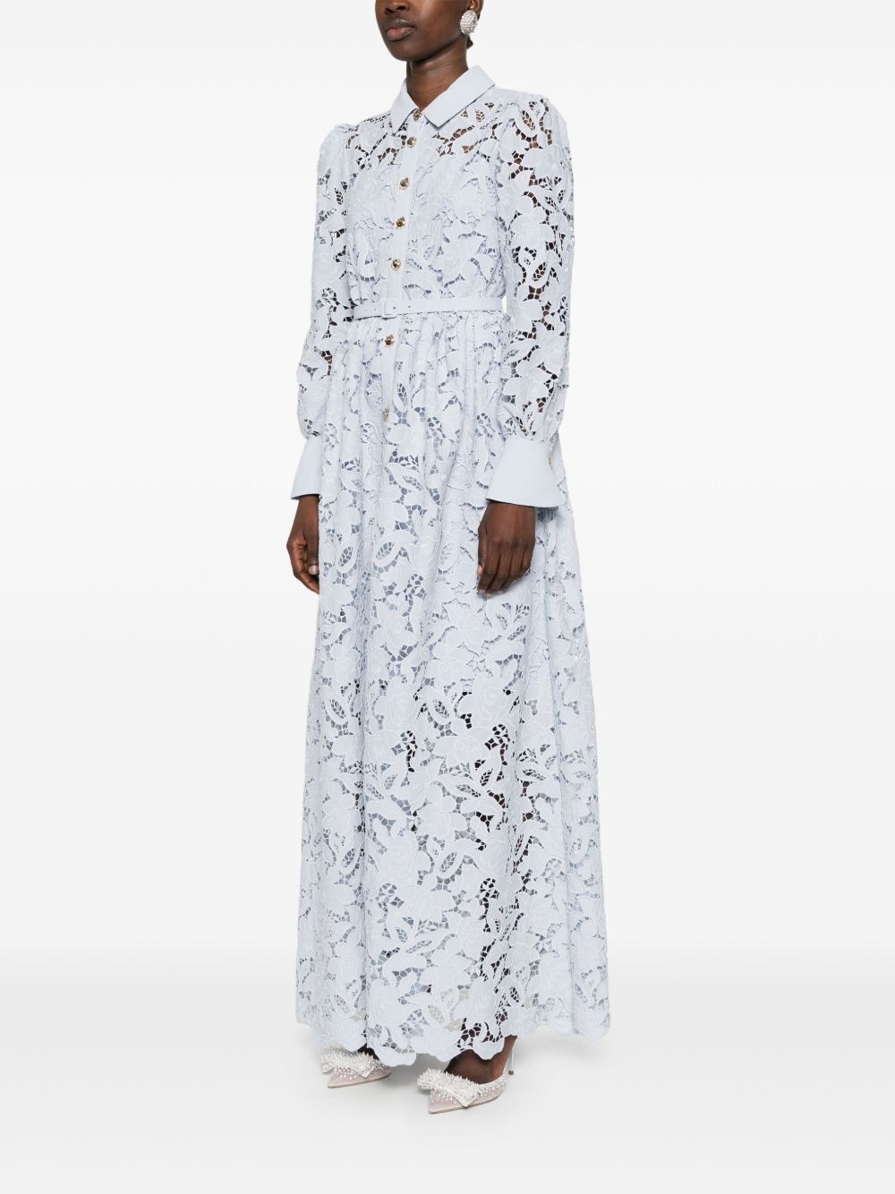 lace collared maxi dress - 3