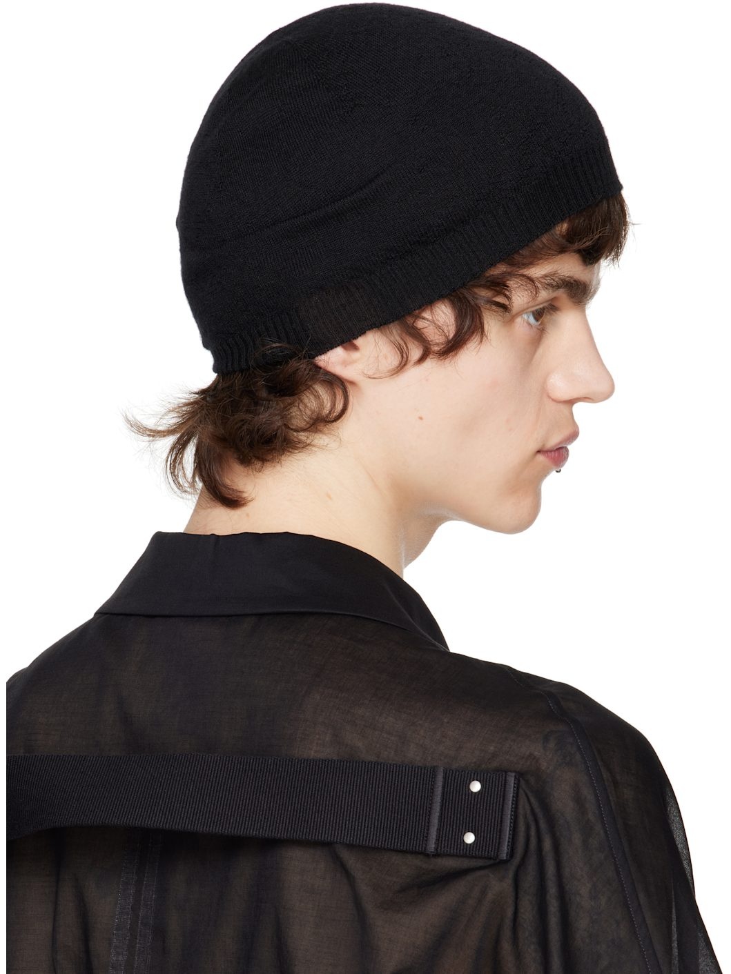 Black Hollywood Cashmere Beanie - 3