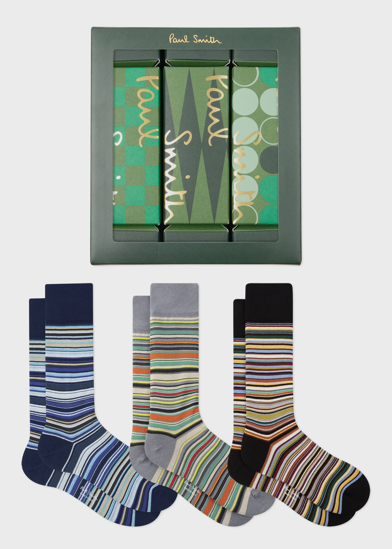 'Signature Stripe' Socks Three Pack Cracker Set - 1