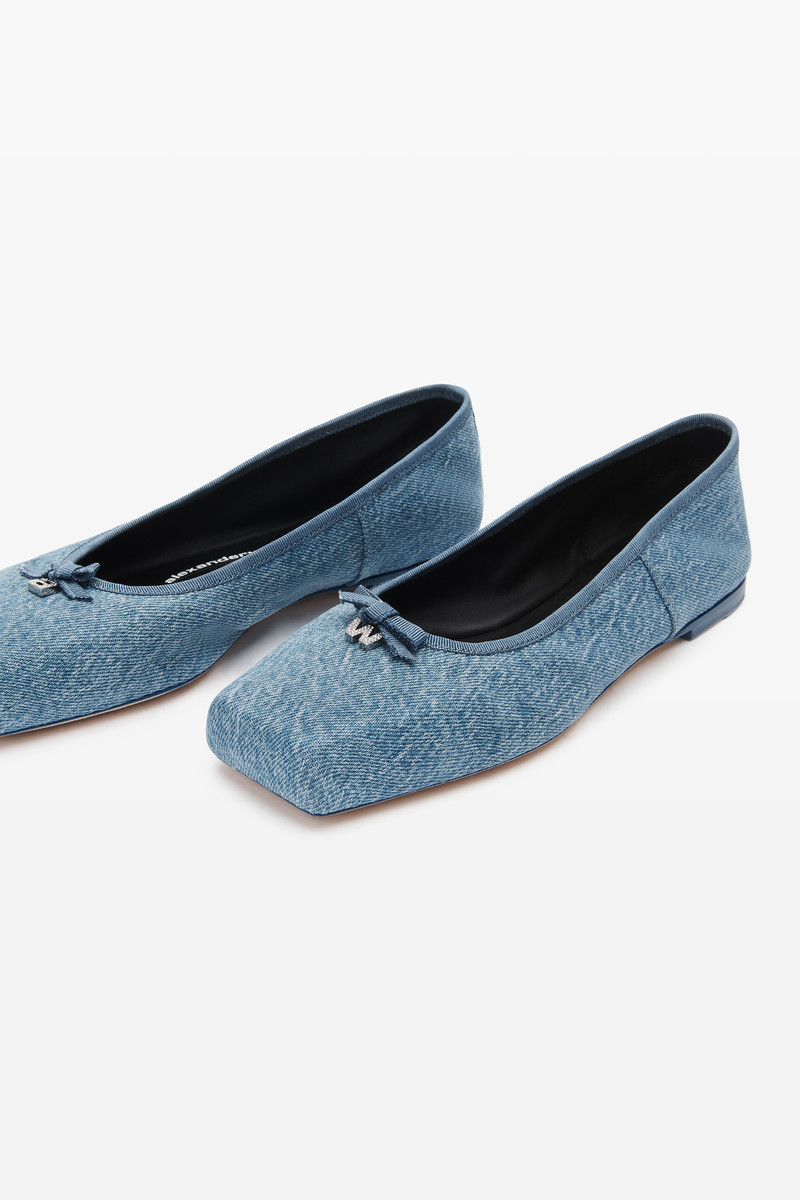 Alexander Wang BILLIE FLAT IN WASHED DENIM outlook