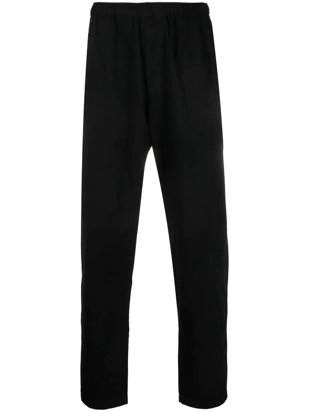 elasticated-waist straight-leg trousers - 1