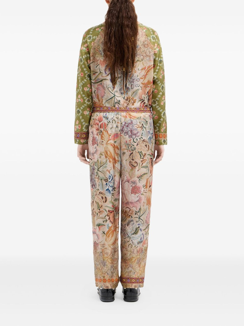 floral-print drawstring-waist trousers 3