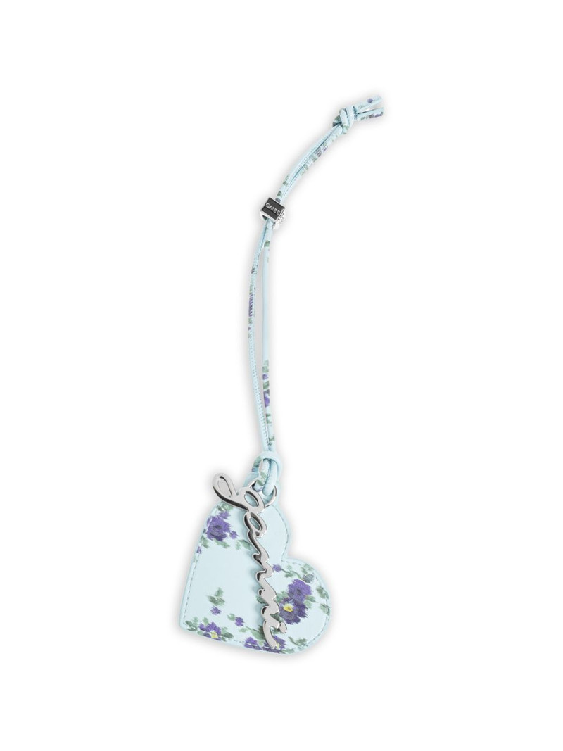 floral-print heart-shaped mirror charm 1
