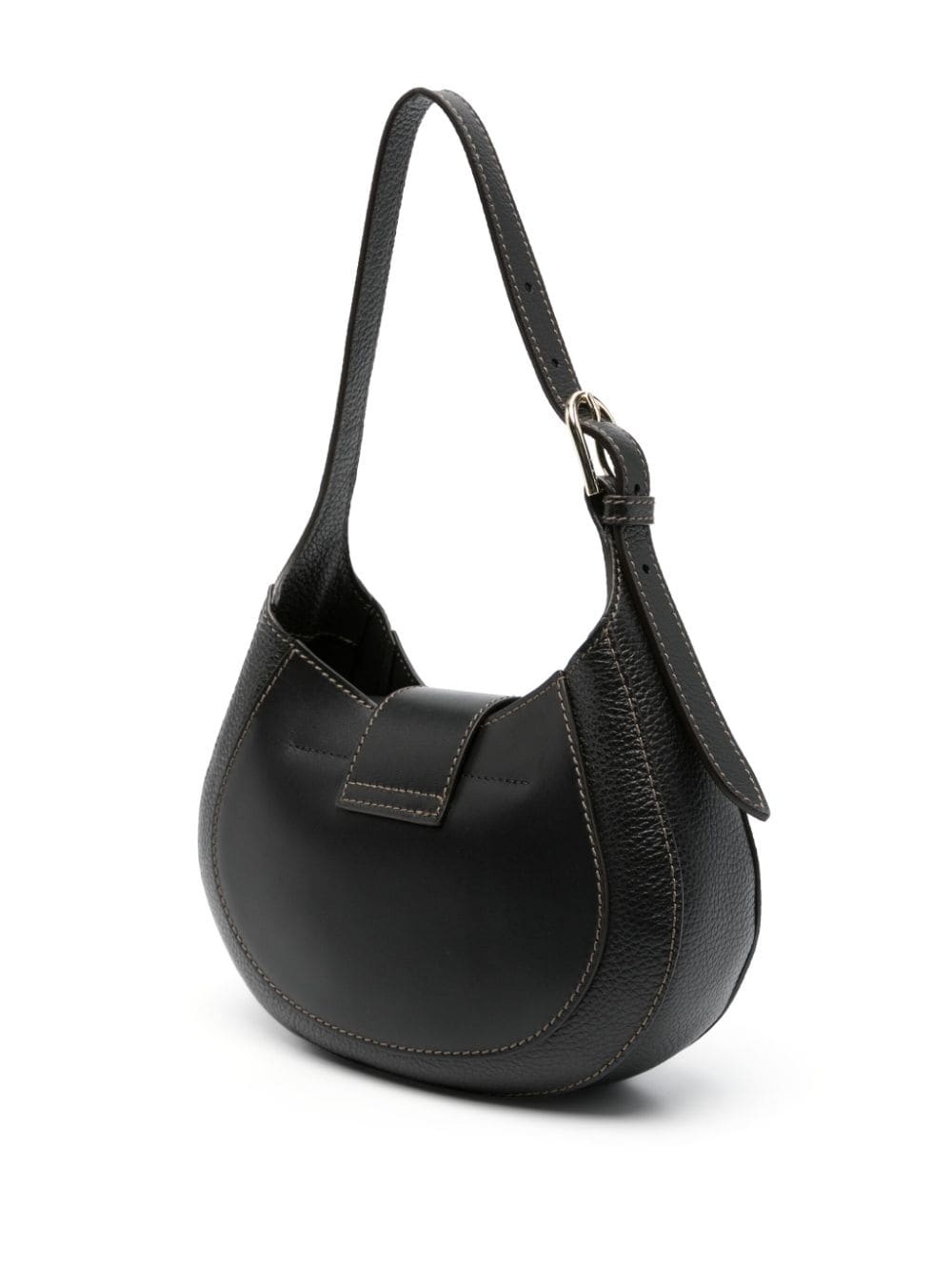 logo-debossed leather shoulder bag - 3