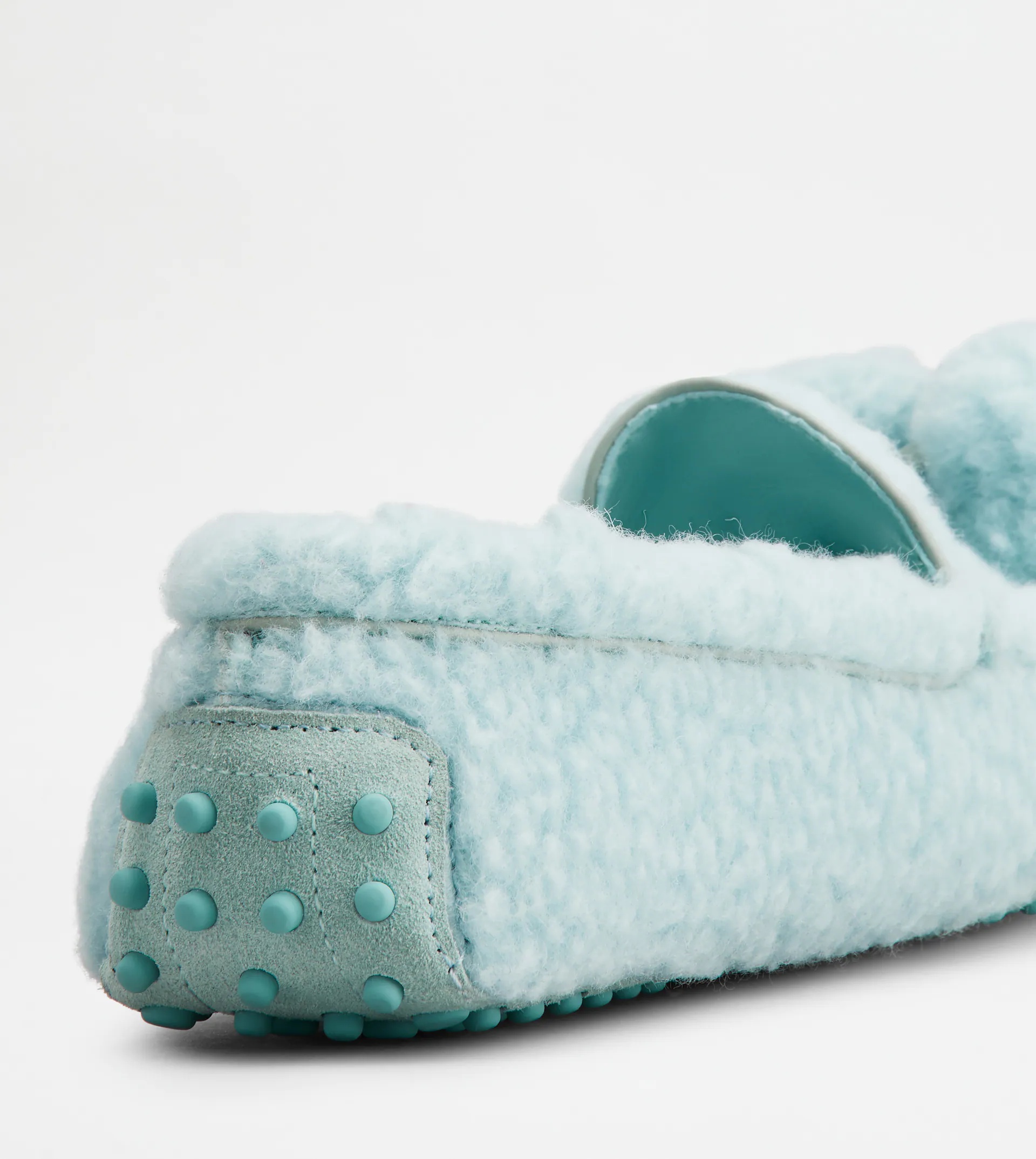 GOMMINO DRIVING SHOES IN WOOL AND SUEDE - LIGHT BLUE - 5