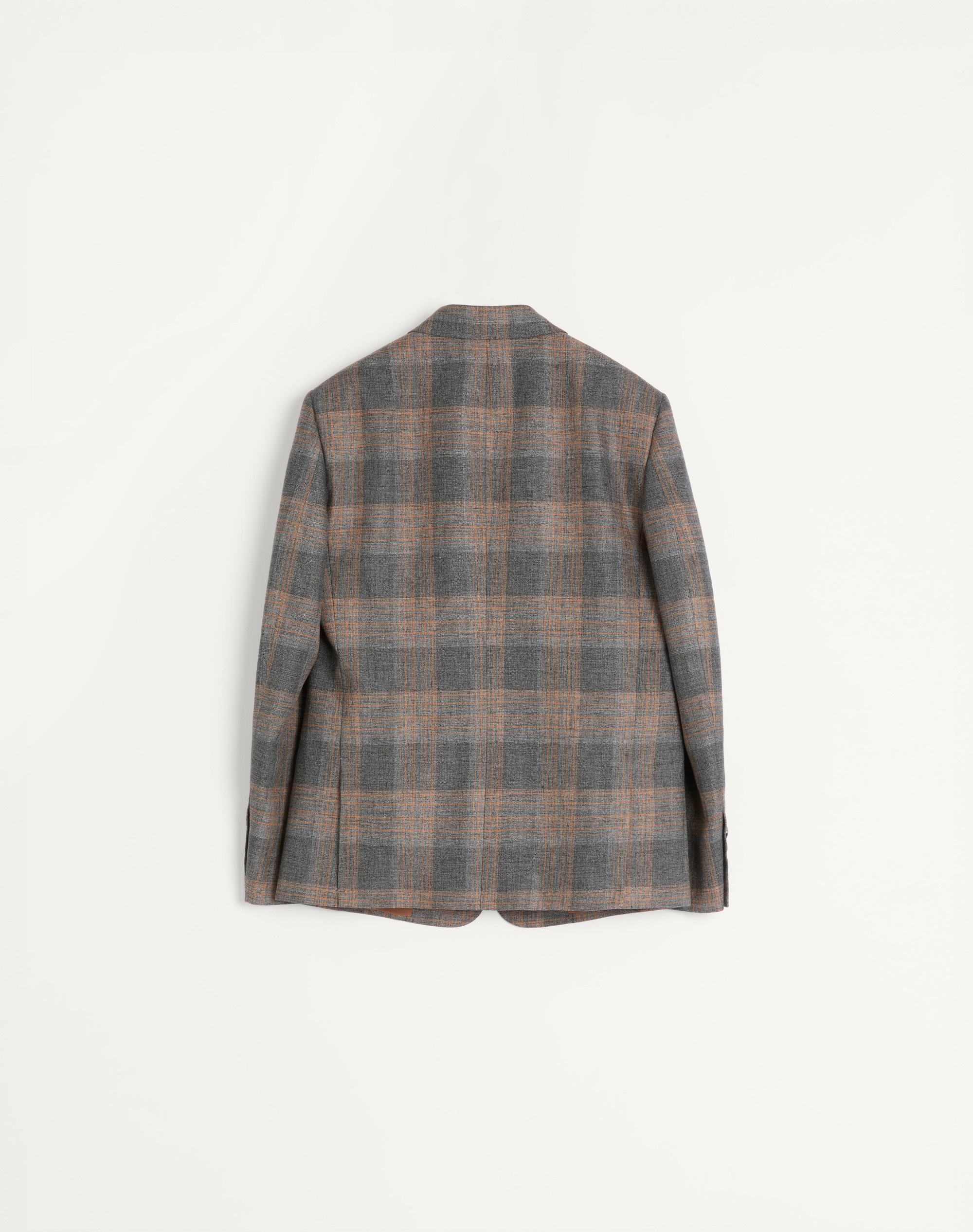 VALENTINO SINGLE-BREASTED LINEN JACKET WITH CHECK PATTERN - 2