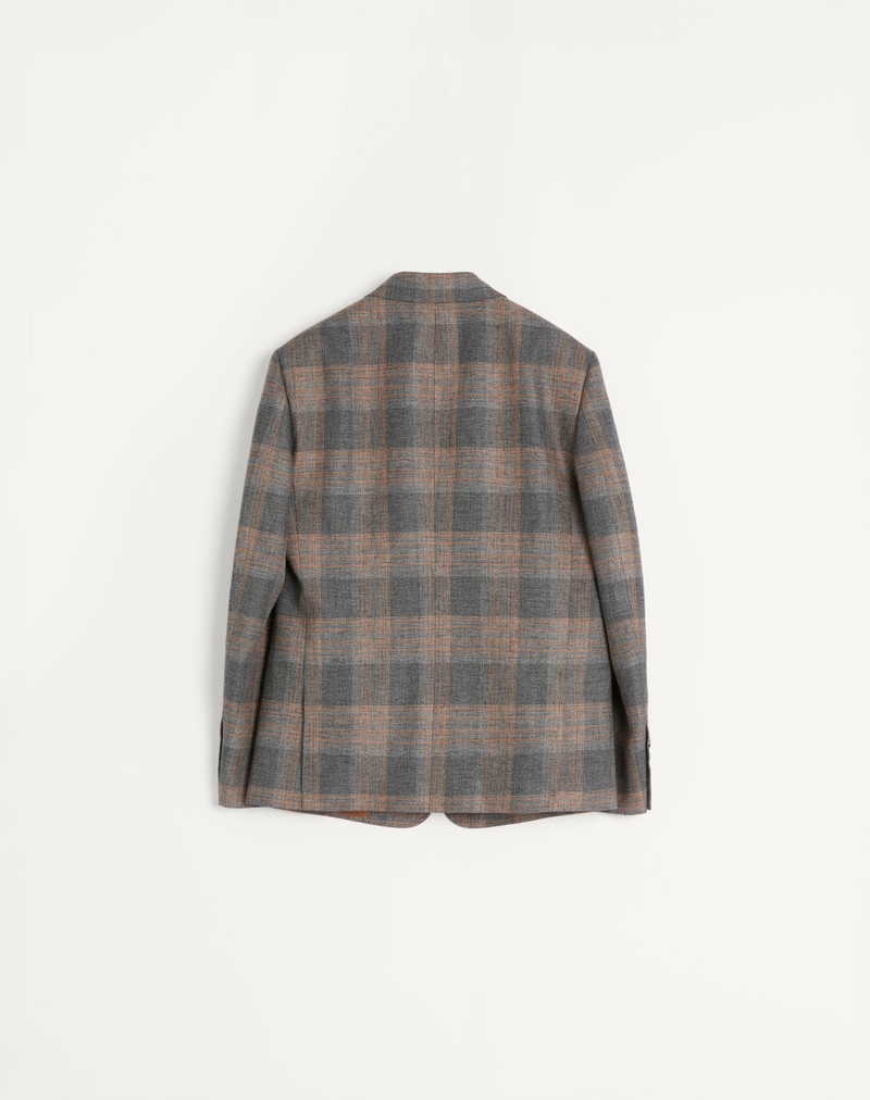 Valentino VALENTINO SINGLE-BREASTED LINEN JACKET WITH CHECK PATTERN outlook