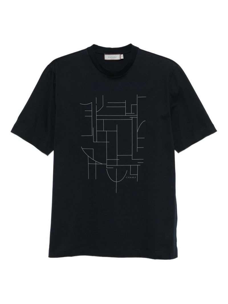 geometric-print T-shirt 1