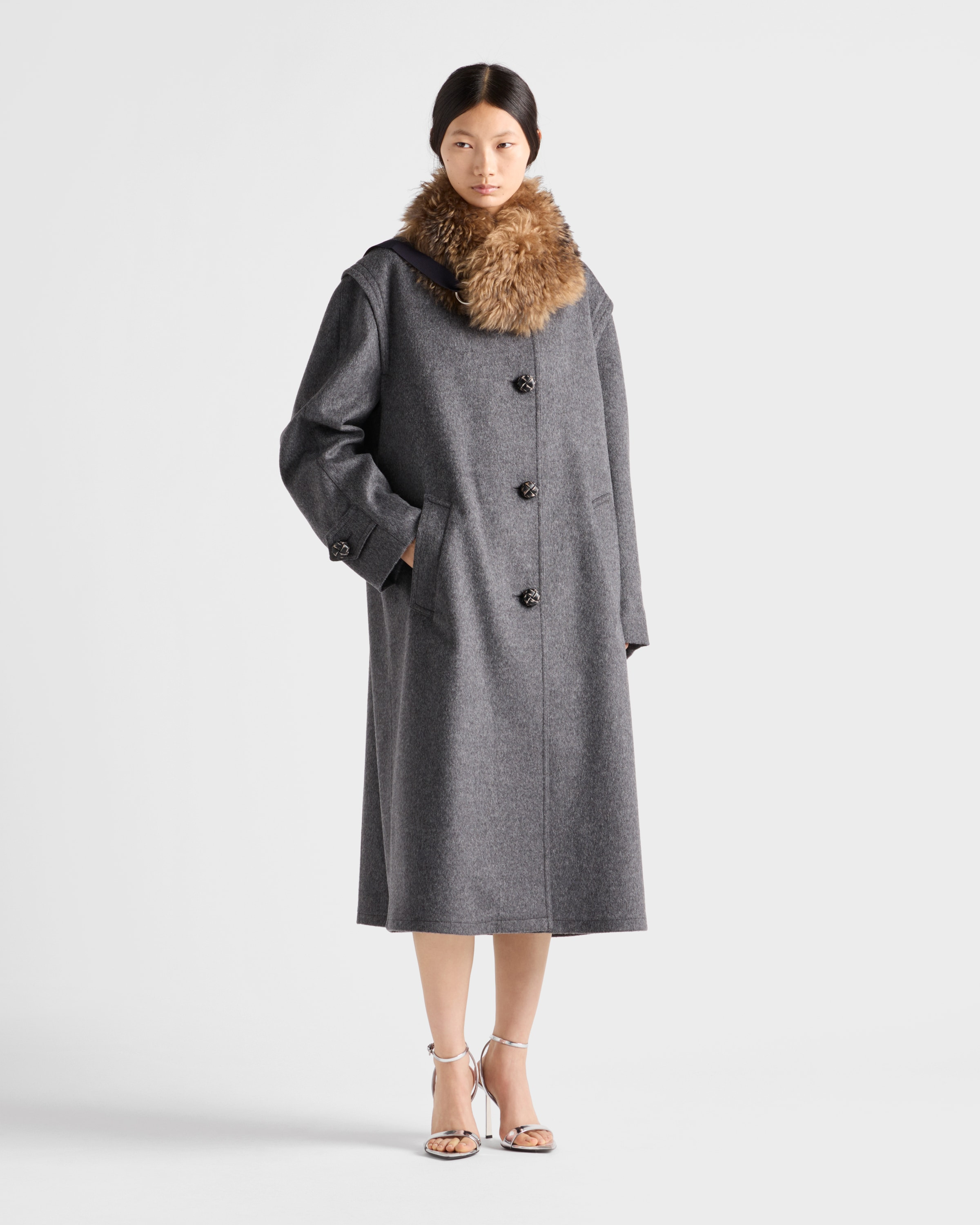 Single-breasted double loden cloth coat - 2
