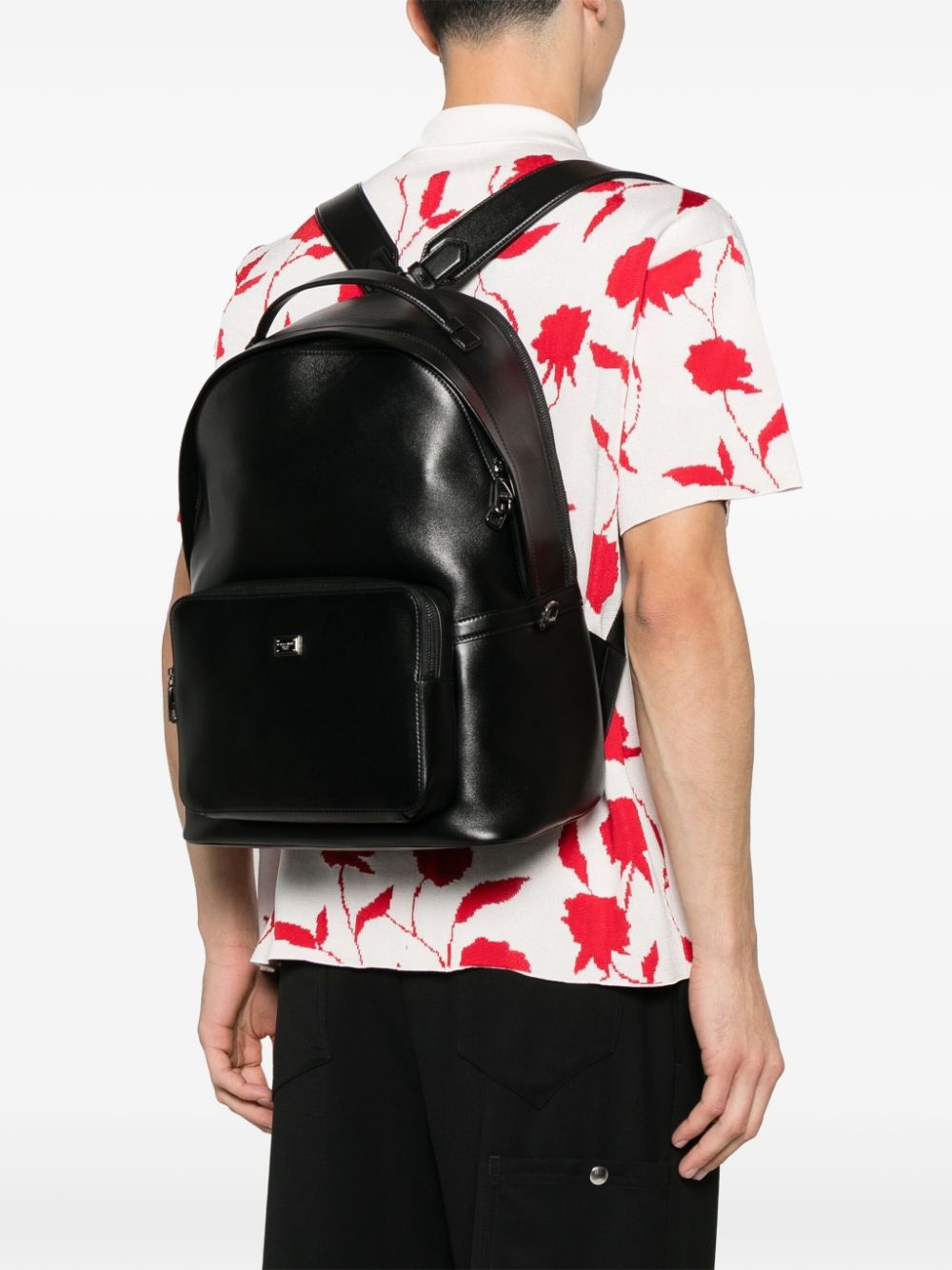 logo-plaque backpack - 2