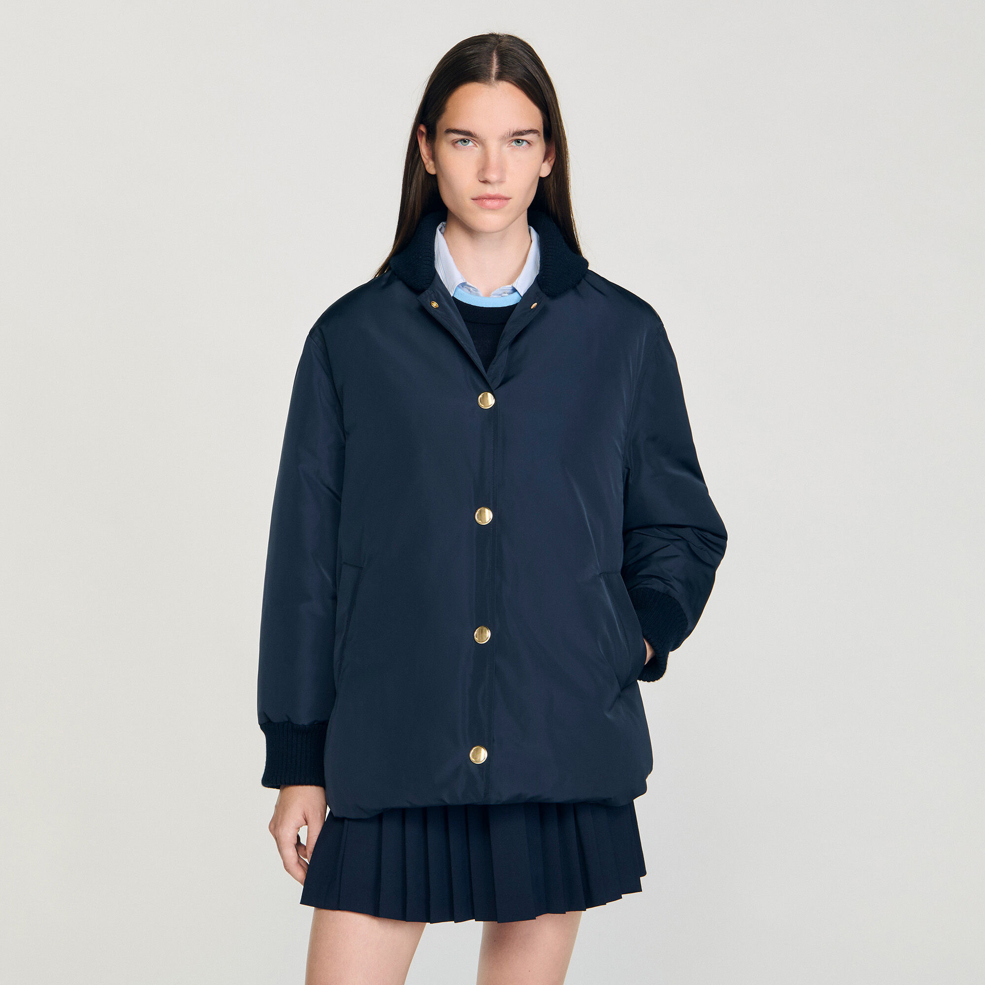 PUFFER JACKET WITH TEDDY COLLAR - 4