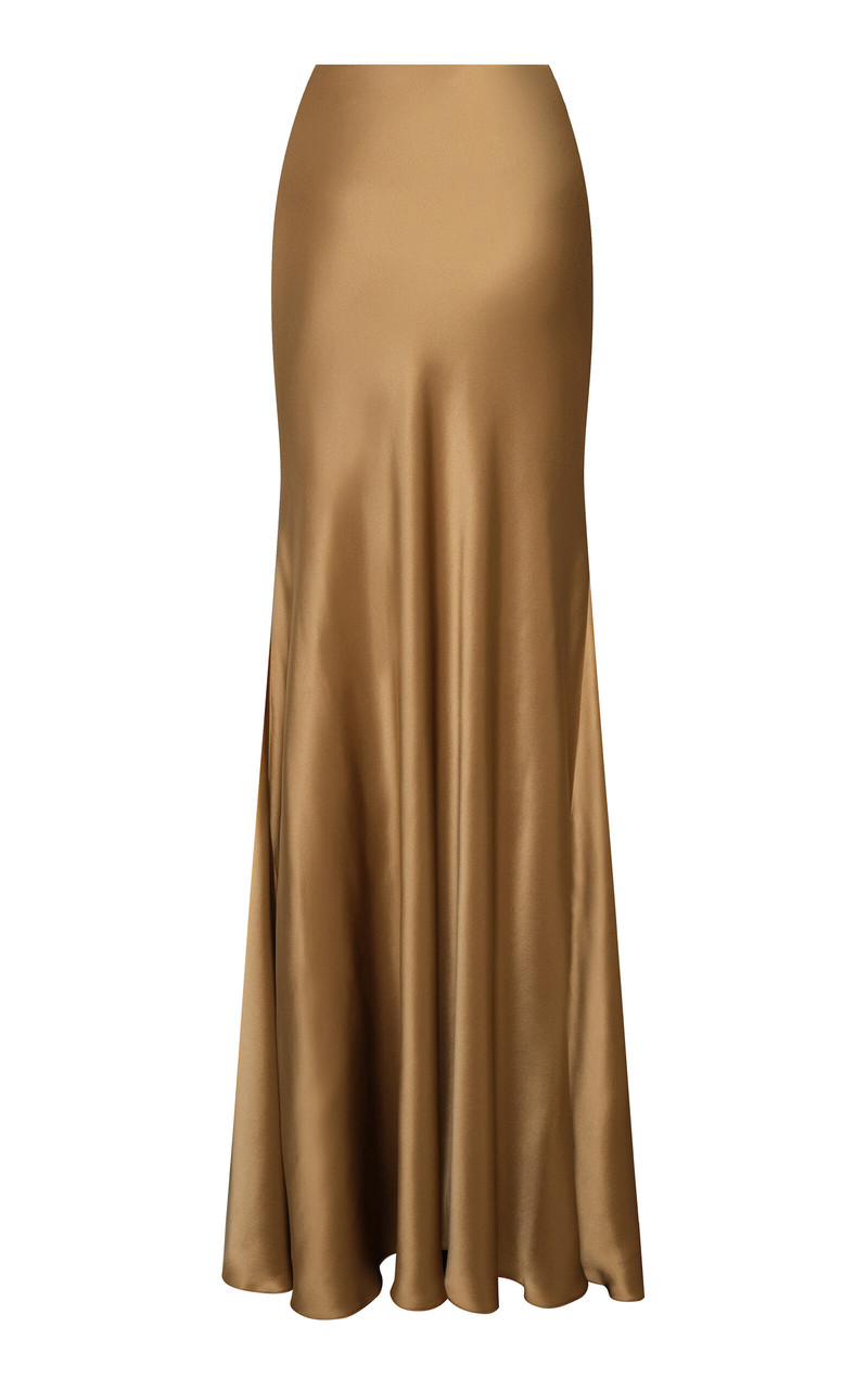 Sublimes Silk-Charmeuse Maxi Skirt gold 5