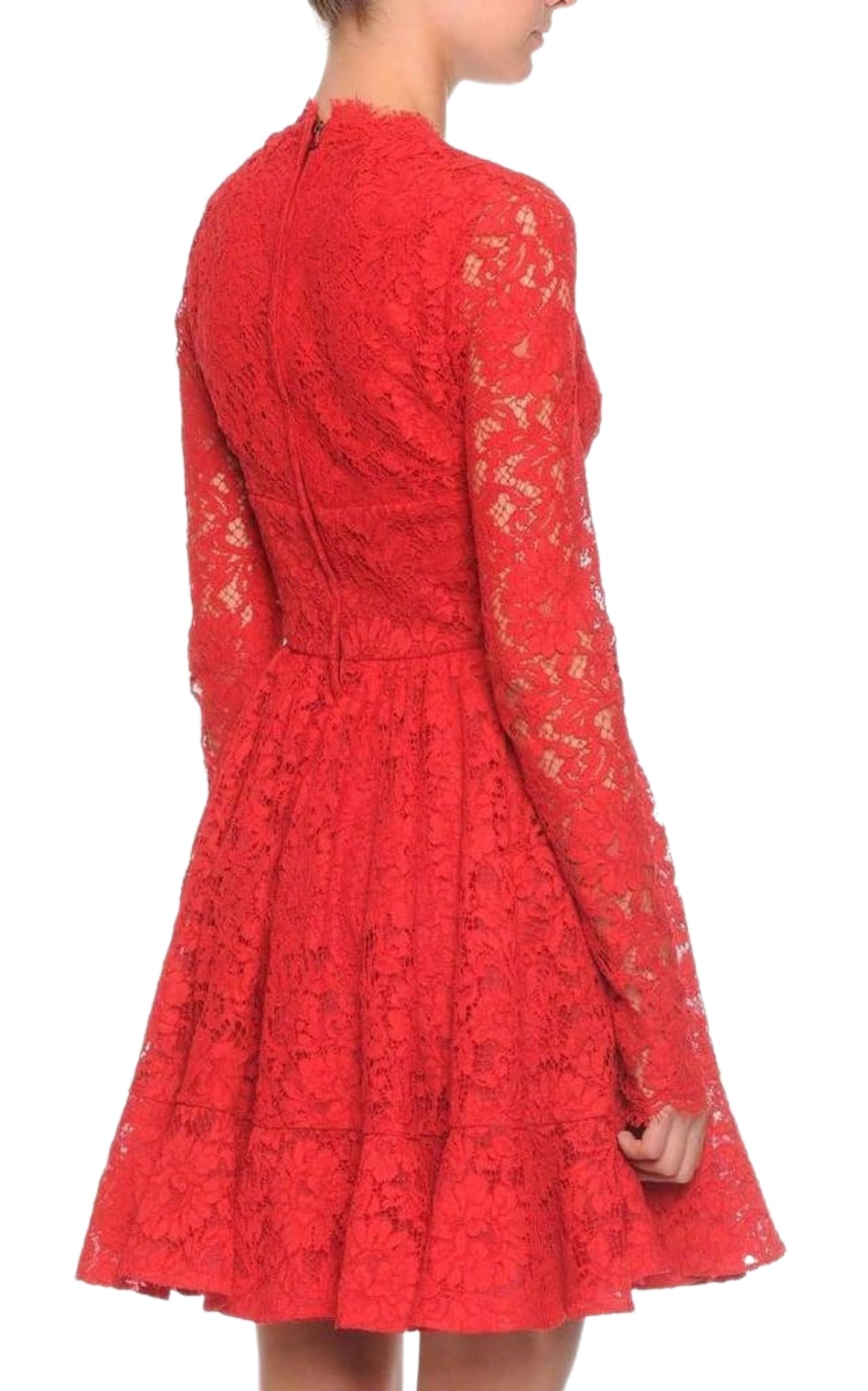 Floral-lace Flounce Dress - 3