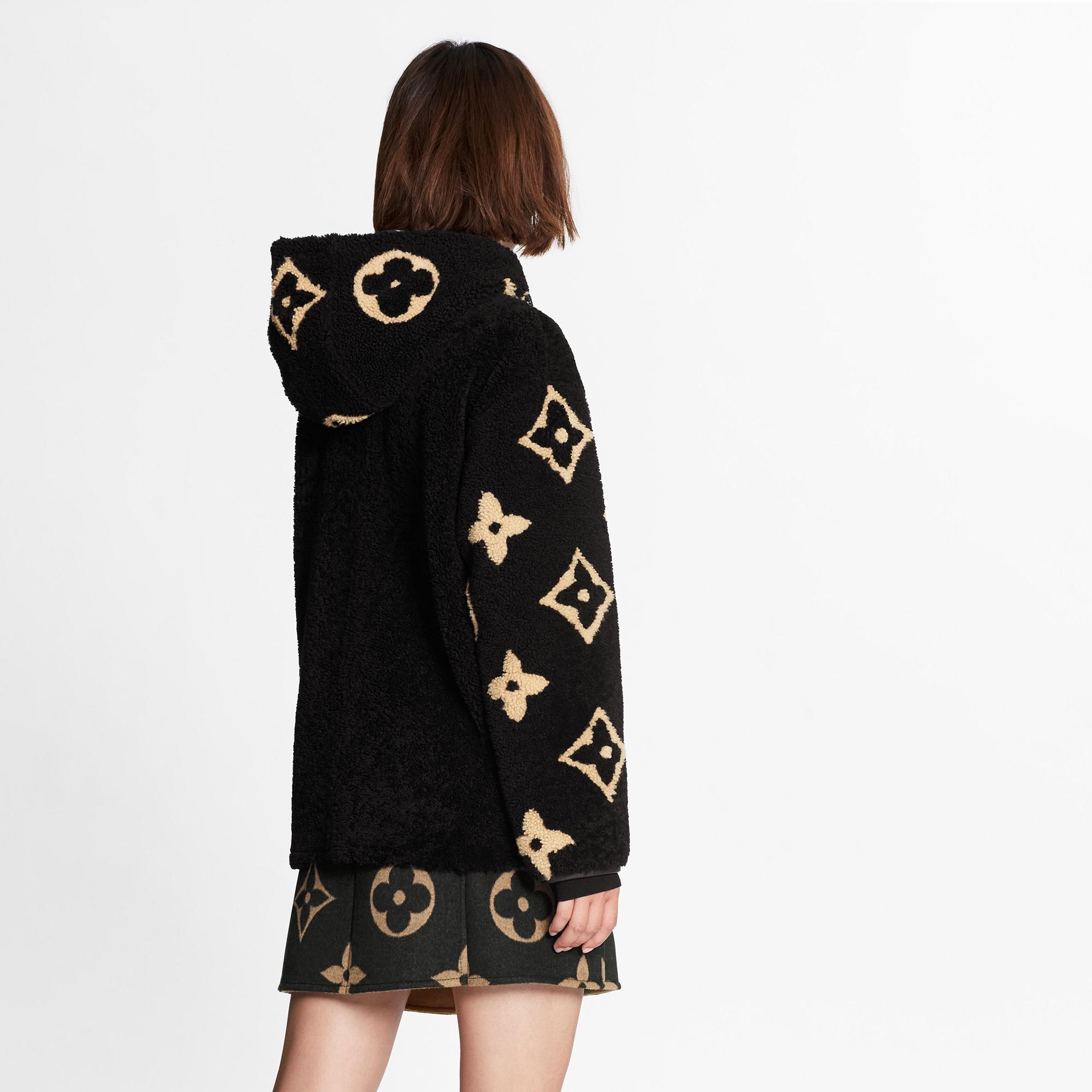 Macro Monogram Flower Shearling Jacket  - 4