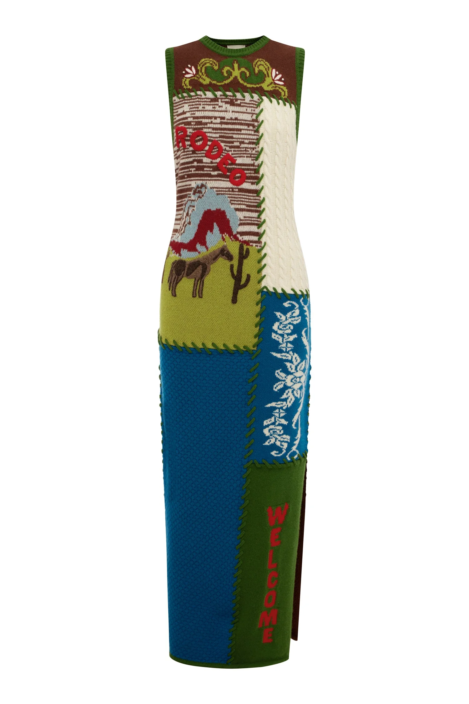 Lasso Patchwork Knit Dress - 1