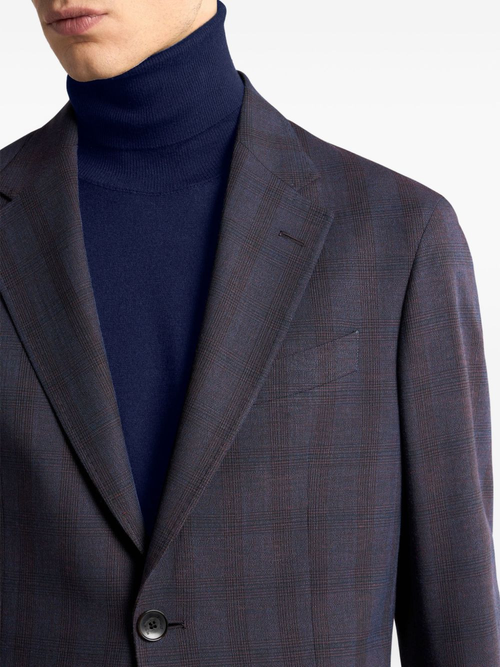 check-pattern wool suit - 4