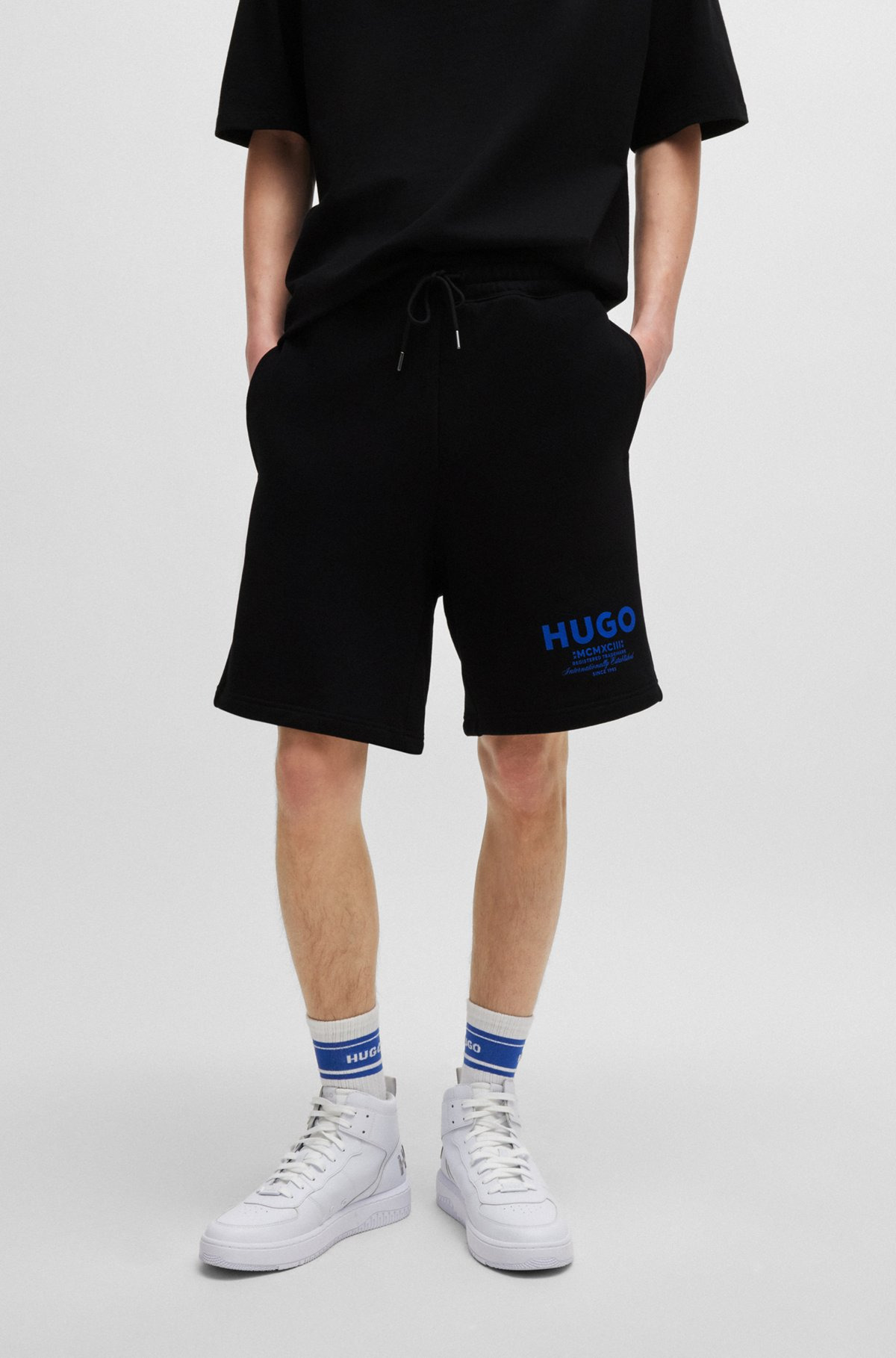 LOOSE-FIT SHORTS IN COTTON TERRY WITH LOGO PRINT - 2