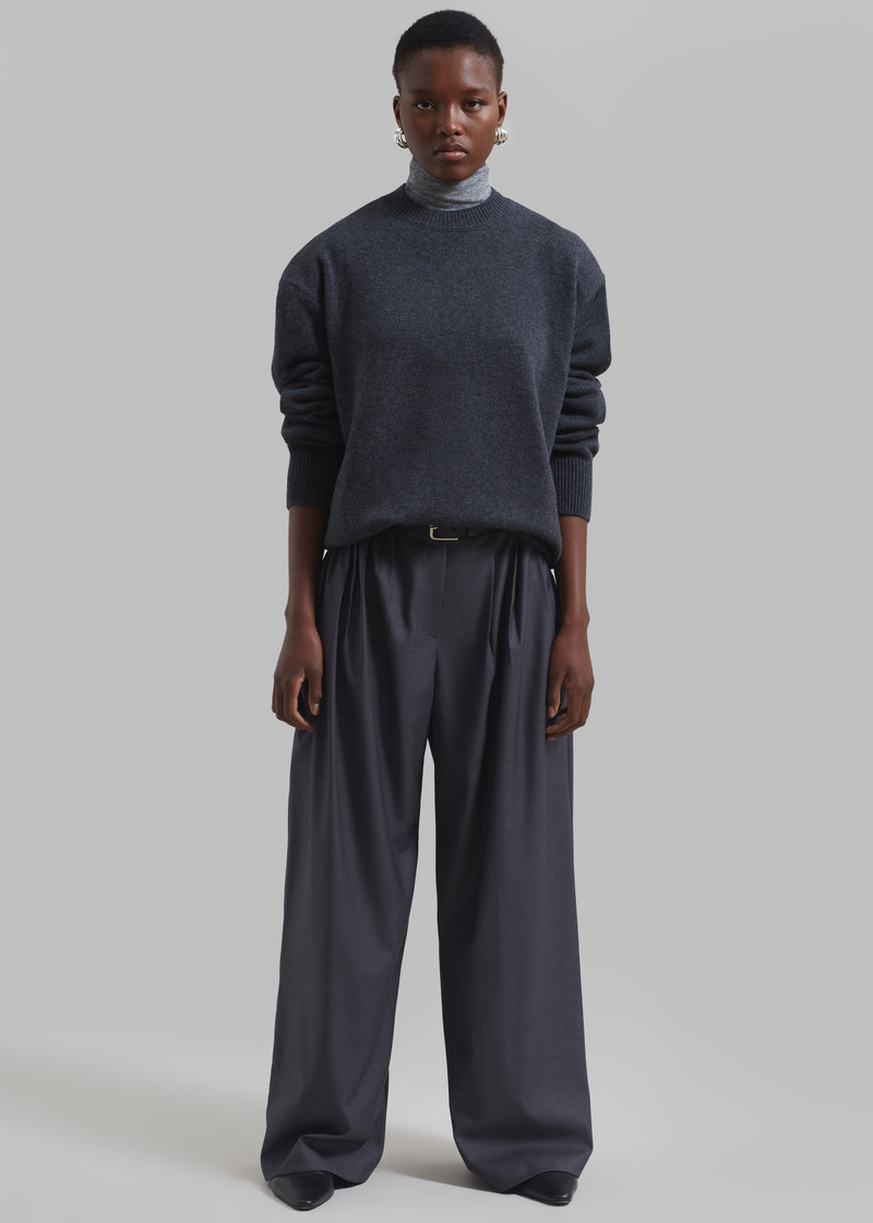Nyla Pleated Pants - Charcoal 4