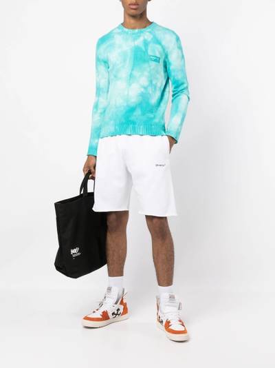 Off-White logo-print cotton track shorts outlook