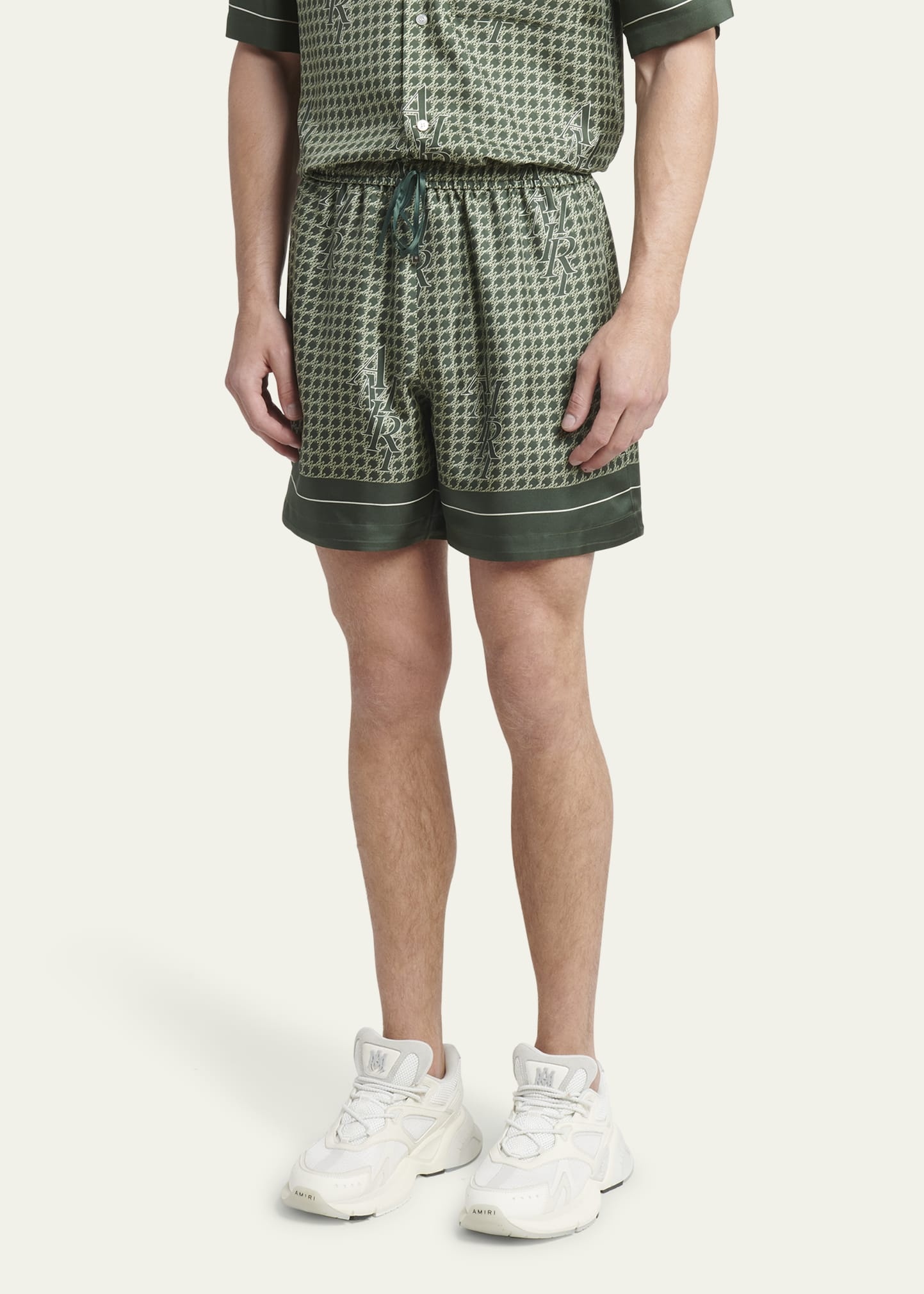 Men's Silk Logo Drawstring Shorts - 4