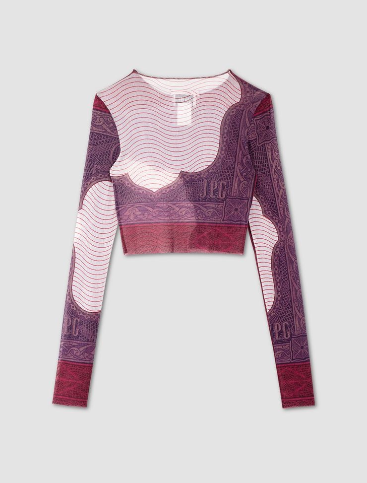 Cartouche print long-sleeved top - 3