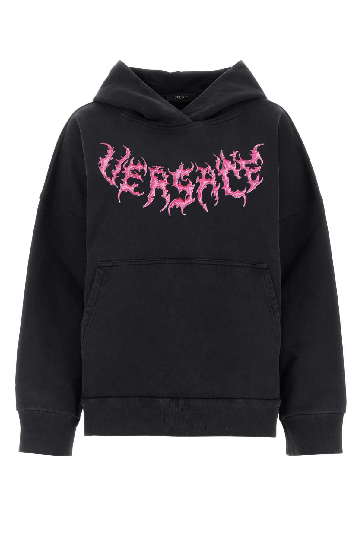 Versace Women Black Cotton Oversize Sweatshirt - 1