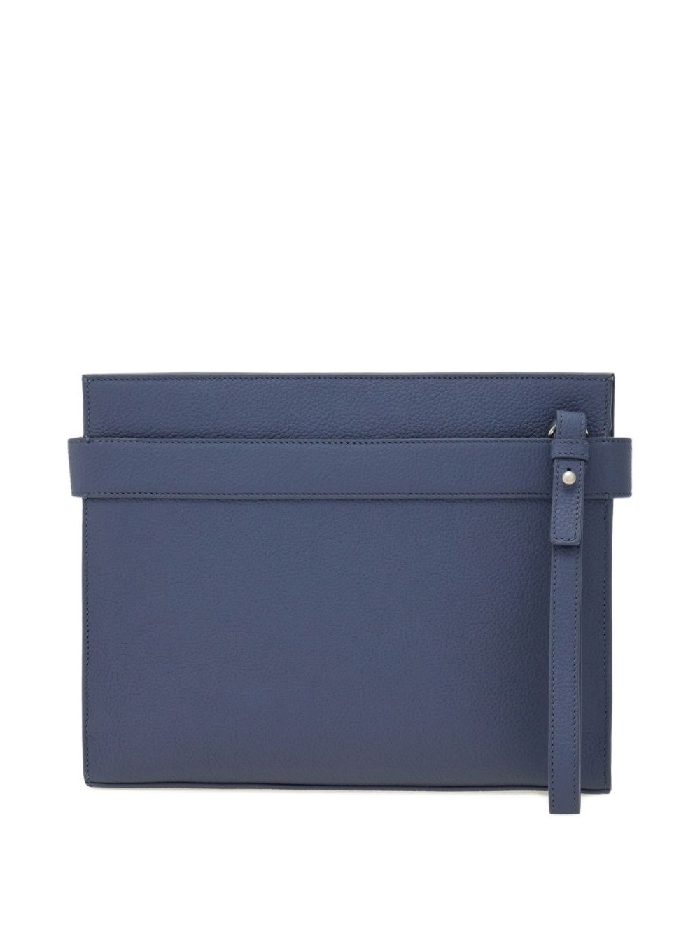 Gancini-buckle leather clutch bag - 3