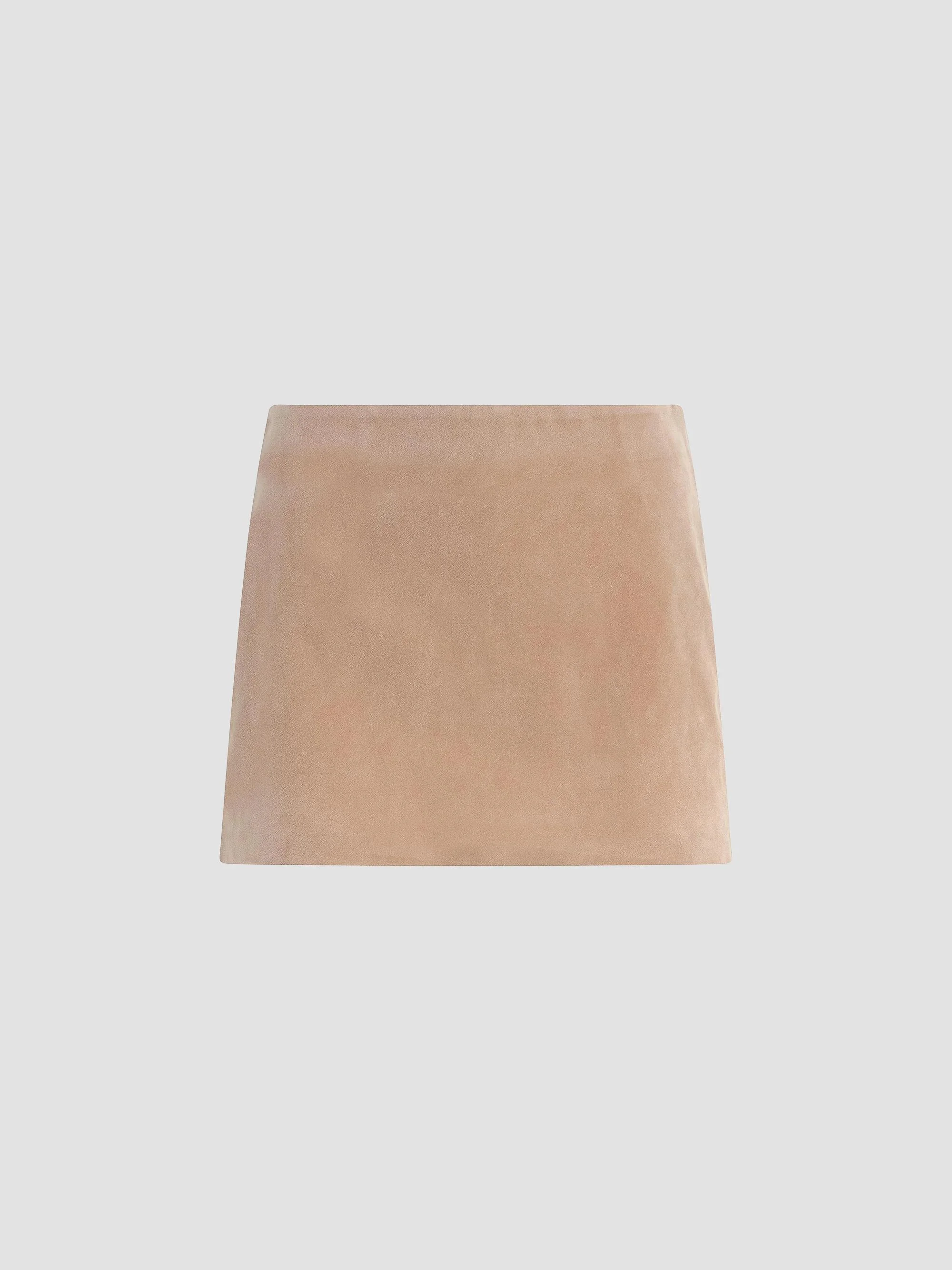 Women's Vegan Suede Miniskirt - Camel - 1