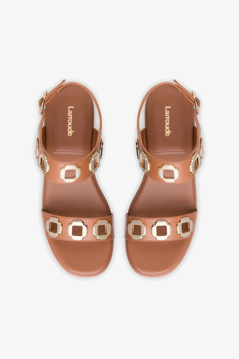 Milan Flatform Sandal In Caramel Leather 3