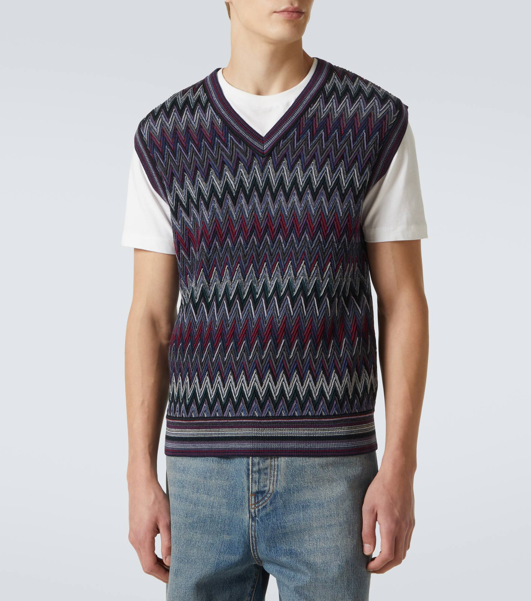 Zigzag wool sweater vest - 3