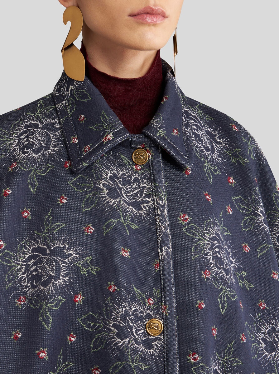 JACQUARD DENIM CAPE - 2