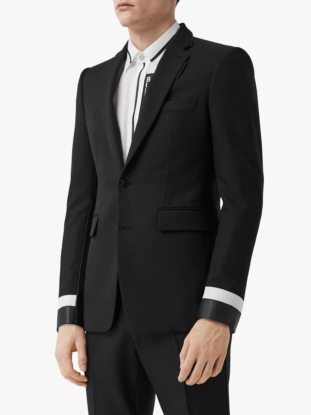 Classic Fit Lambskin Detail Wool Tailored Jacket - 3