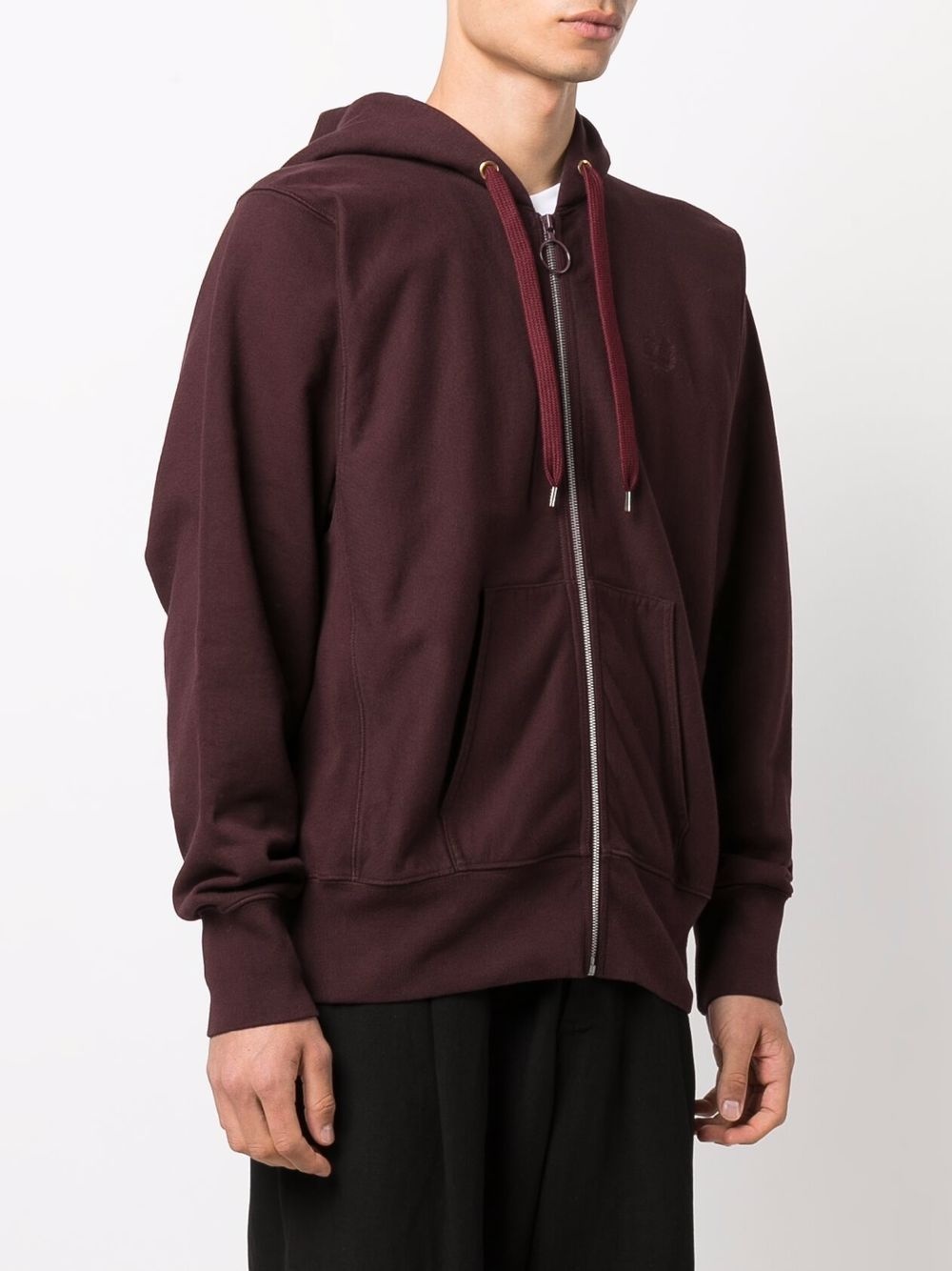 zip-up cotton hoodie - 3