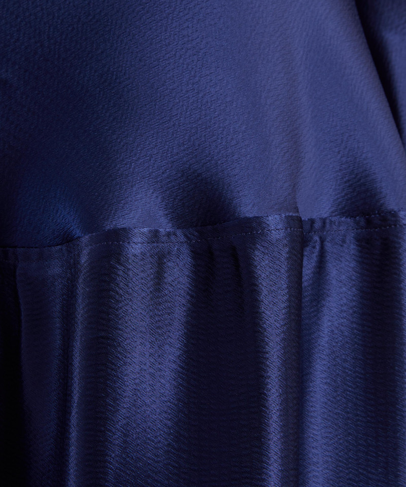 Mila Prussian Blue Satin Gown 5