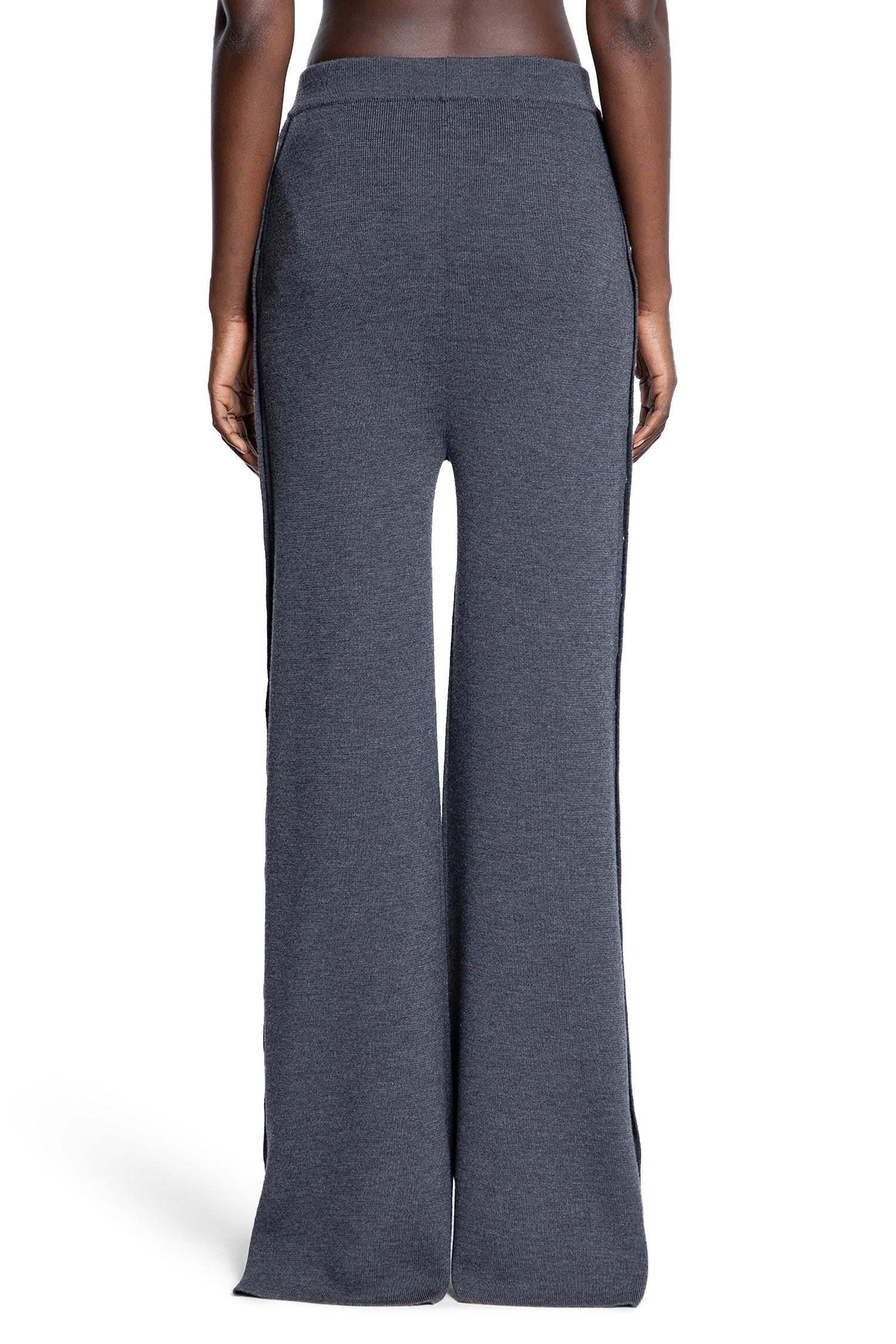 Flared-Knit-Pants-With-Studs-In-Wool - 3