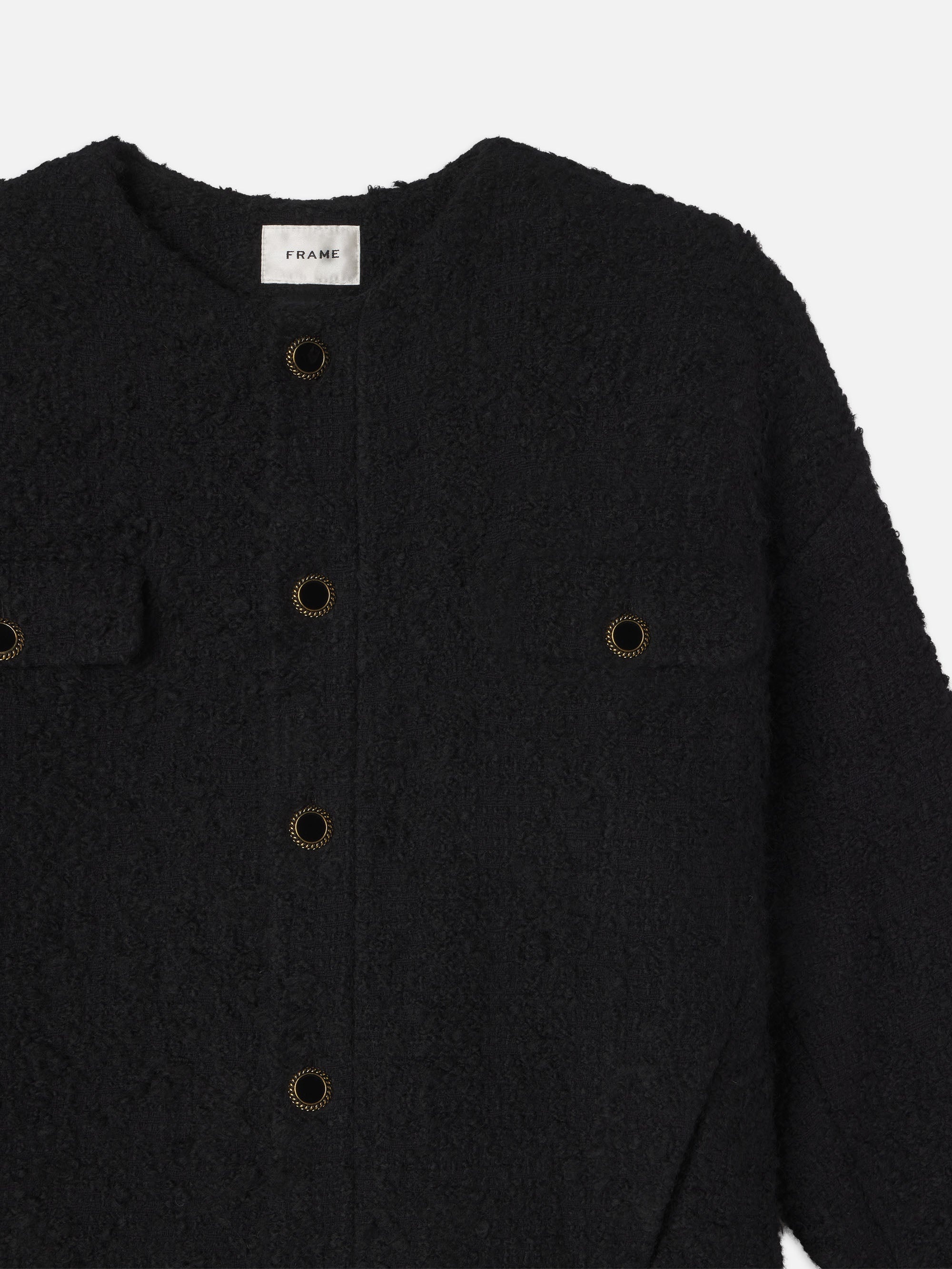 Cocoon Short Coat in Black Multi - 3